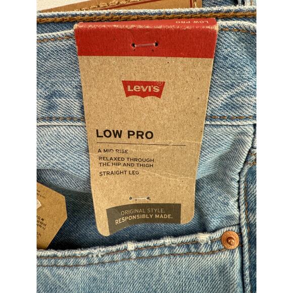 Levi's Women's Low Pro Straight Leg Zip Fly Mid Rise Jeans Size 32 Blue NWT - Picture 3 of 16
